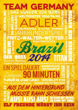 Wörterposter Fußball Brazil 2014