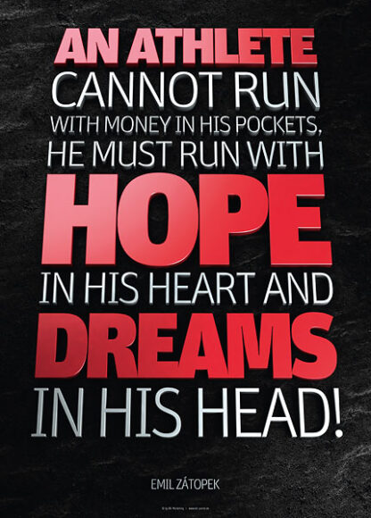 Poster emil zatopek - an athlete cannot run