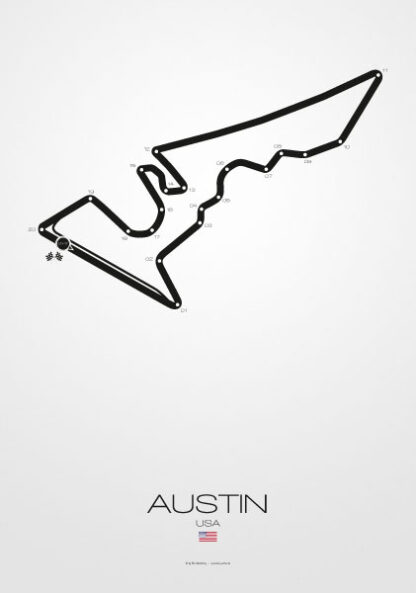 Poster Formel 1 Strecke USA Austin