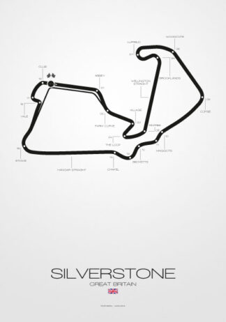 Poster Formel 1 Strecke Silverstone