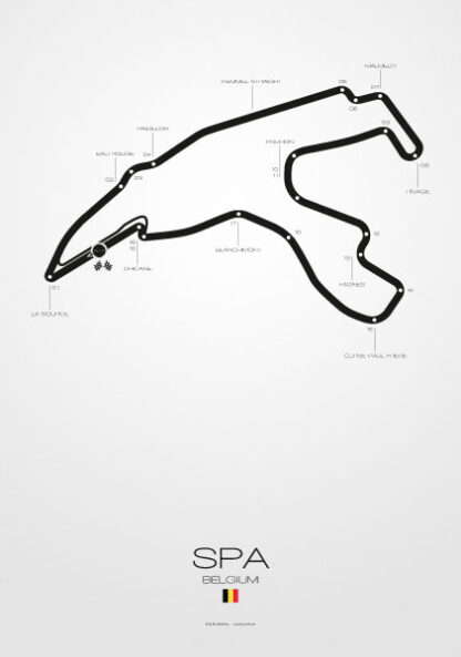 Poster Formel 1 Strecke Spa