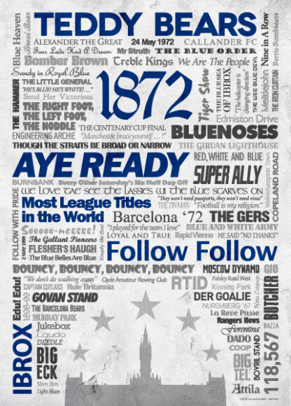 Wörterposter Fußball Glasgow Rangers