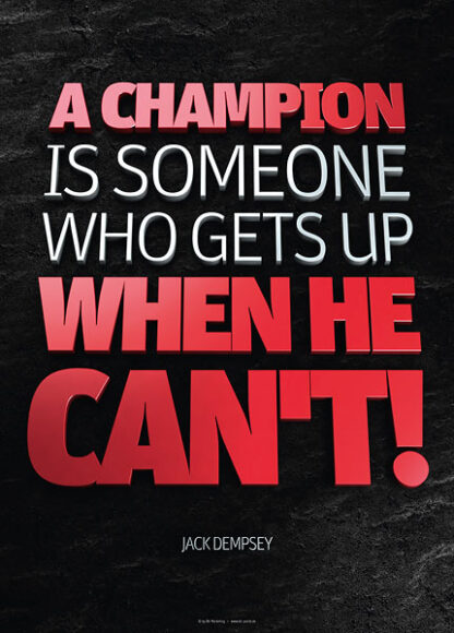 Poster jack dempsey - a champion is someone who gets up when he cant