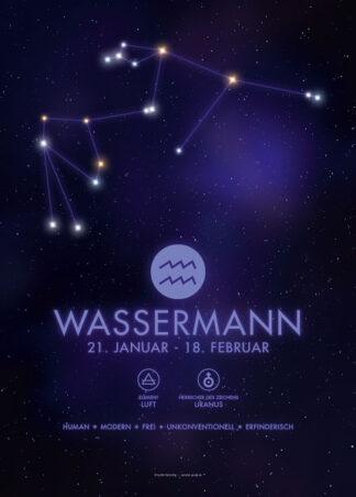 Poster Sternzeichen Wassermann