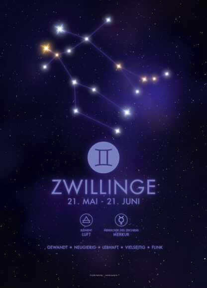 Poster Sternzeichen Zwillinge