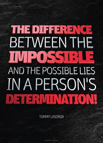 Poster tommy lasorda - the difference between the impossible